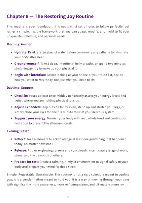 RESTORING JOY EBOOK: ANCHORING BALANCE, WELLNESS, AND RADIANCE FOR WOMEN
