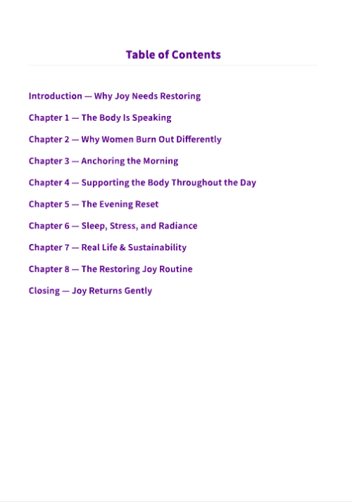 RESTORING JOY EBOOK: ANCHORING BALANCE, WELLNESS, AND RADIANCE FOR WOMEN